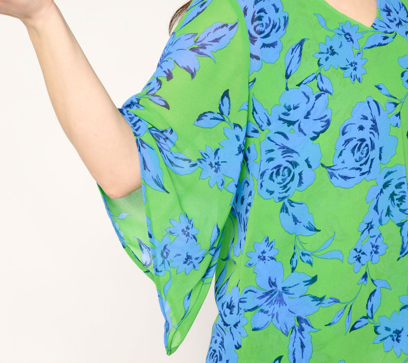 Belle by Kim Gravel Double Chiffon Handkerchief Sleeve Blouse — View 16