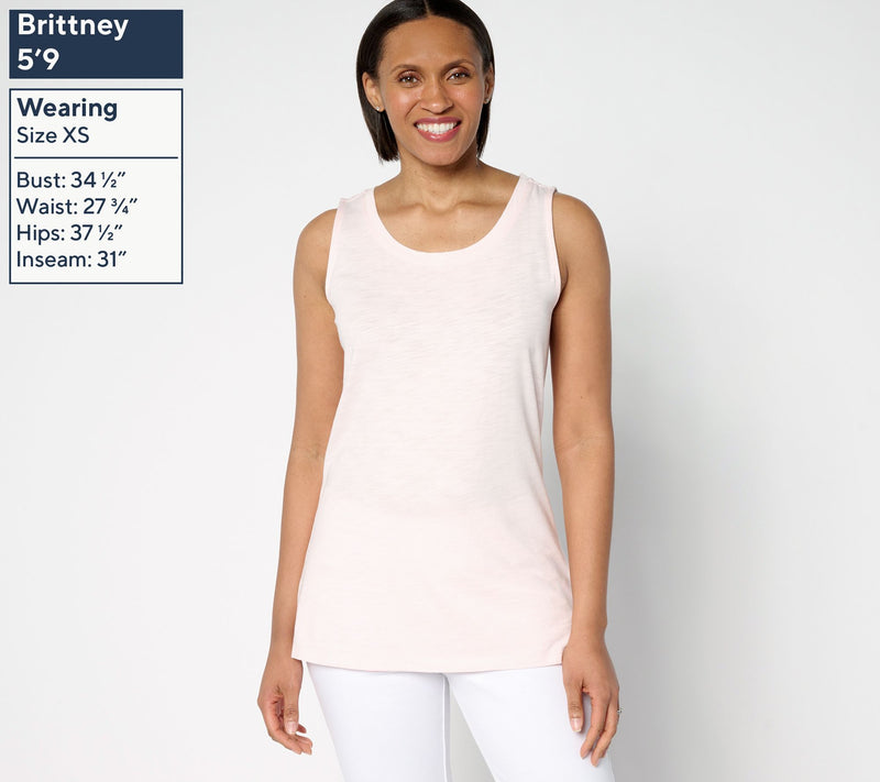 Belle by Kim Gravel Slub Knit Scoop Neck Tank — View 9