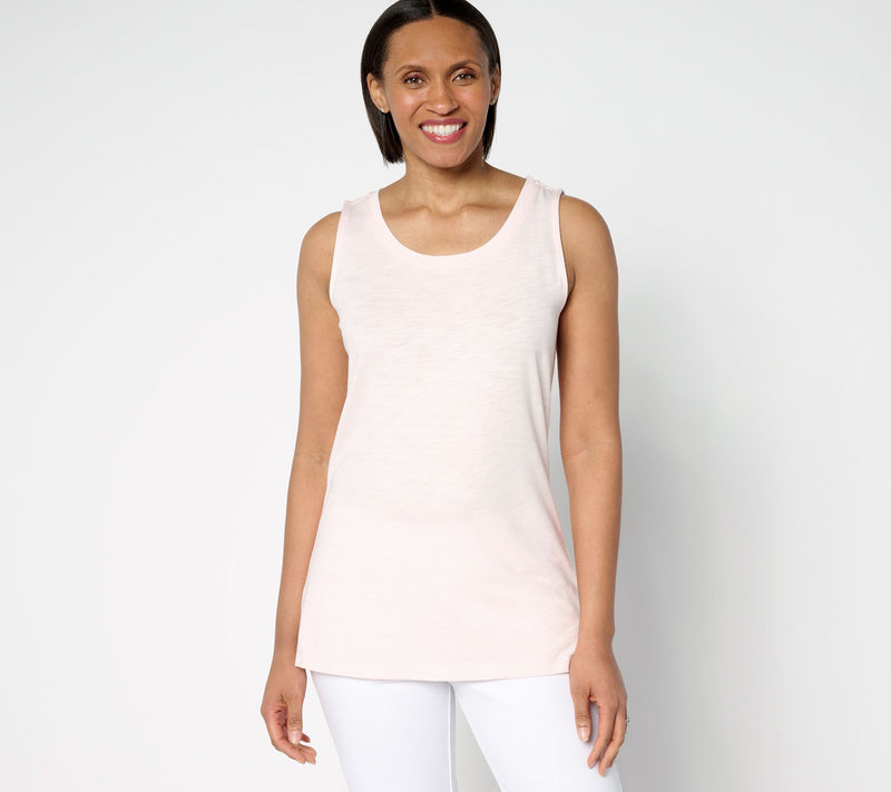 Belle by Kim Gravel Slub Knit Scoop Neck Tank — View 4