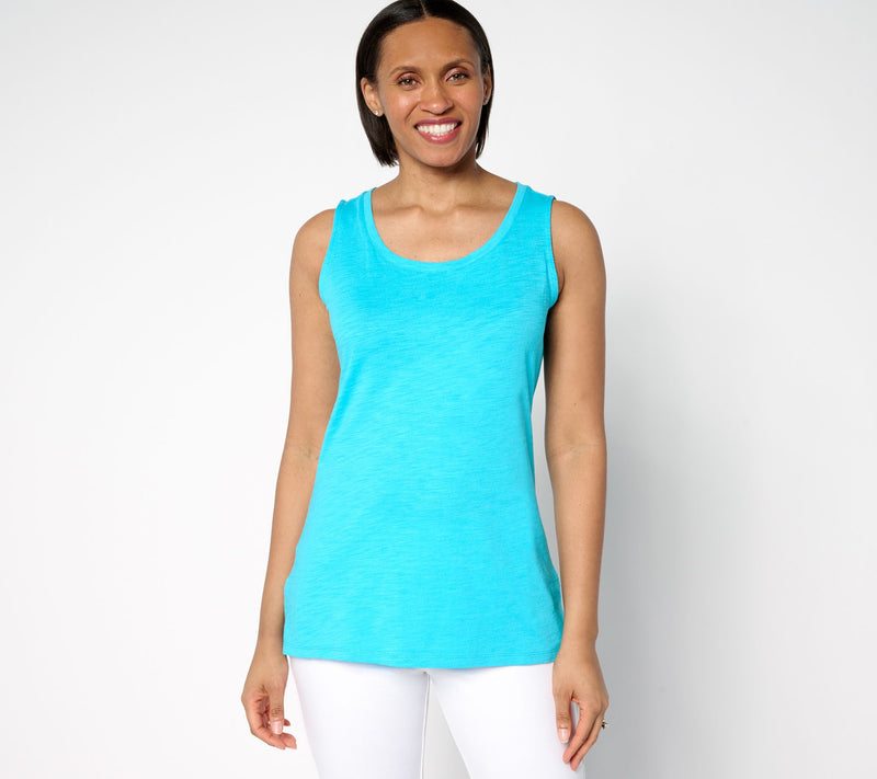 Belle by Kim Gravel Slub Knit Scoop Neck Tank — View 2