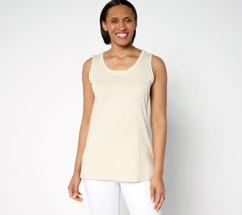 Belle by Kim Gravel Slub Knit Scoop Neck Tank — View 5