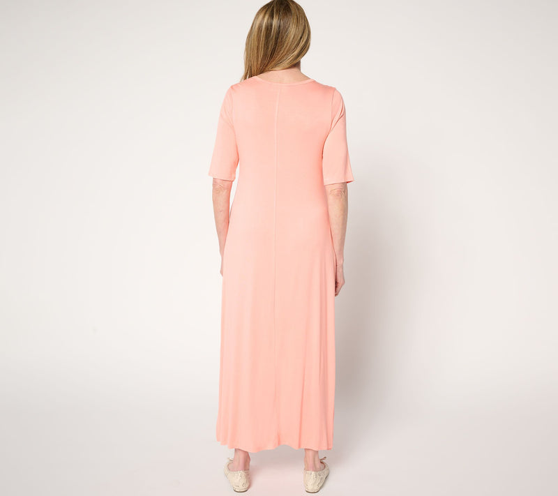 Belle by Kim Gravel Rayon Spandex Elbow Sleeve Maxi Dress — View 4
