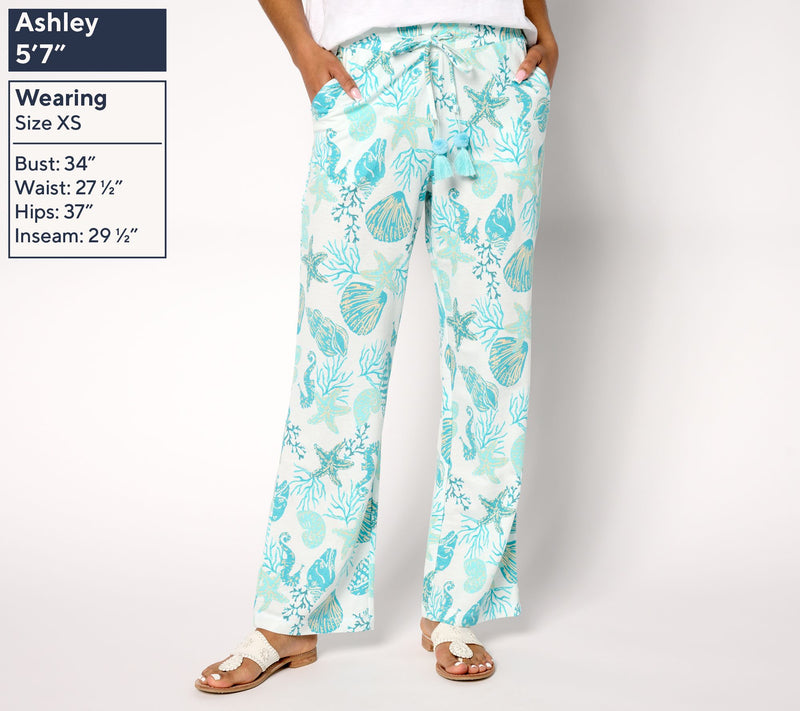 Belle Beach by Kim Gravel Petite Cabana Knit Shell Beach Pants — View 2