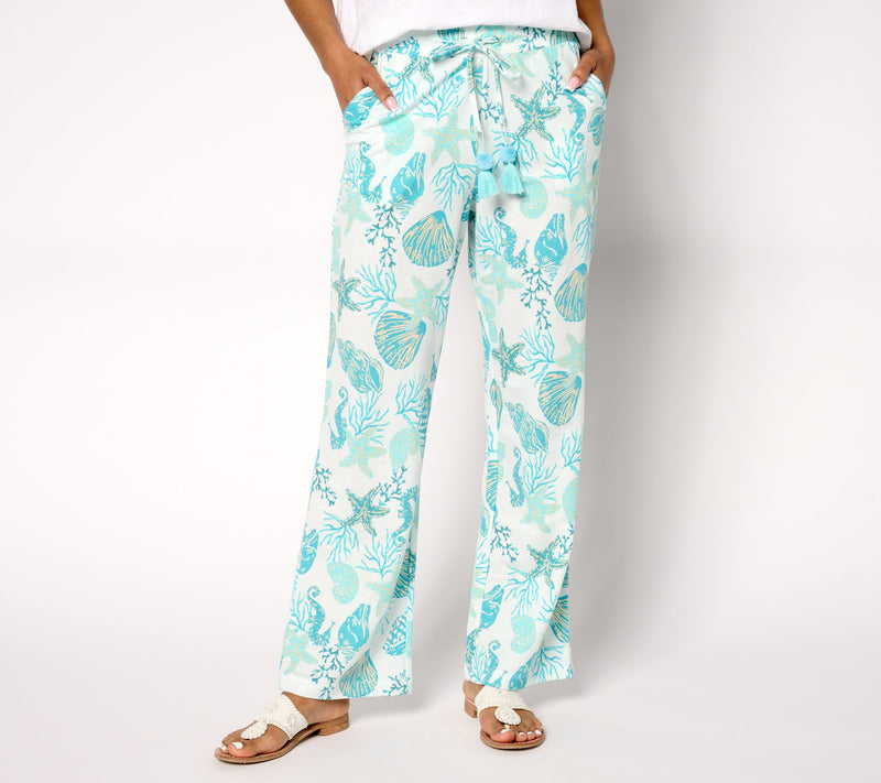 Belle Beach by Kim Gravel Petite Cabana Knit Shell Beach Pants — Main view