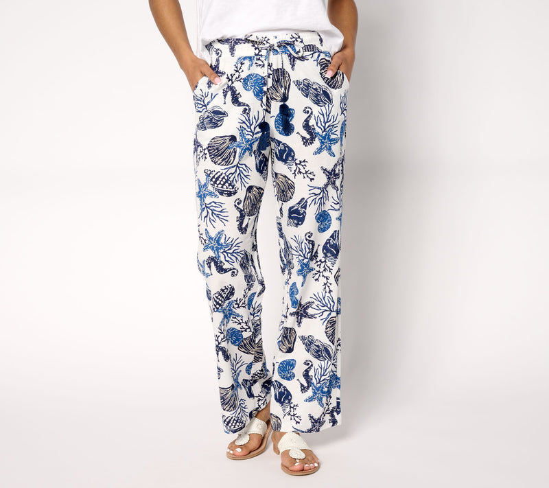 Belle Beach by Kim Gravel Petite Cabana Knit Shell Beach Pants — View 11