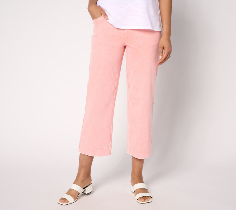 Belle Beach by Kim Gravel Petite Delray Denim Wide Leg Crop Beach Jean — View 13