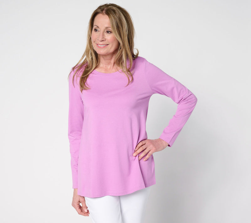 LOGO Principles by Lori Goldstein Long Sleeve Scoop Neck Top — View 13