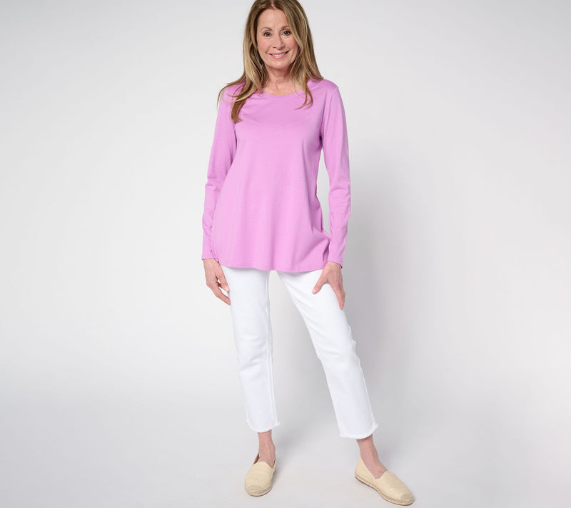 LOGO Principles by Lori Goldstein Long Sleeve Scoop Neck Top — View 5