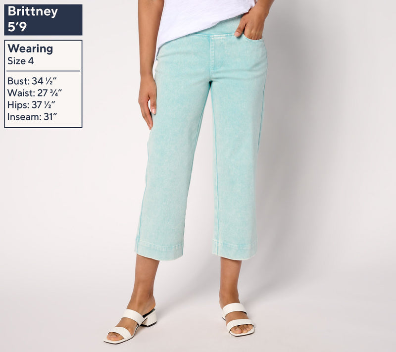 Belle Beach by Kim Gravel Tall Delray Denim Wide Leg Crop Beach Jean — View 8