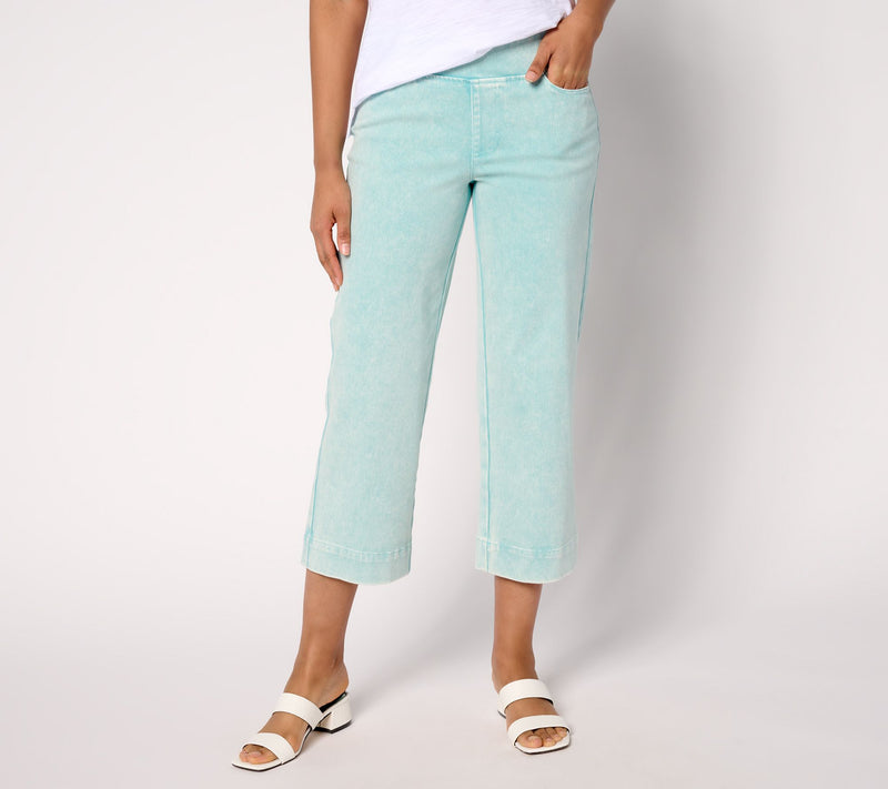 Belle Beach by Kim Gravel Tall Delray Denim Wide Leg Crop Beach Jean — View 6