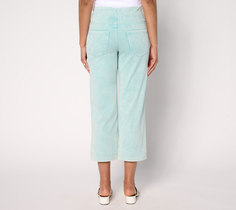 Belle Beach by Kim Gravel Tall Delray Denim Wide Leg Crop Beach Jean — View 9