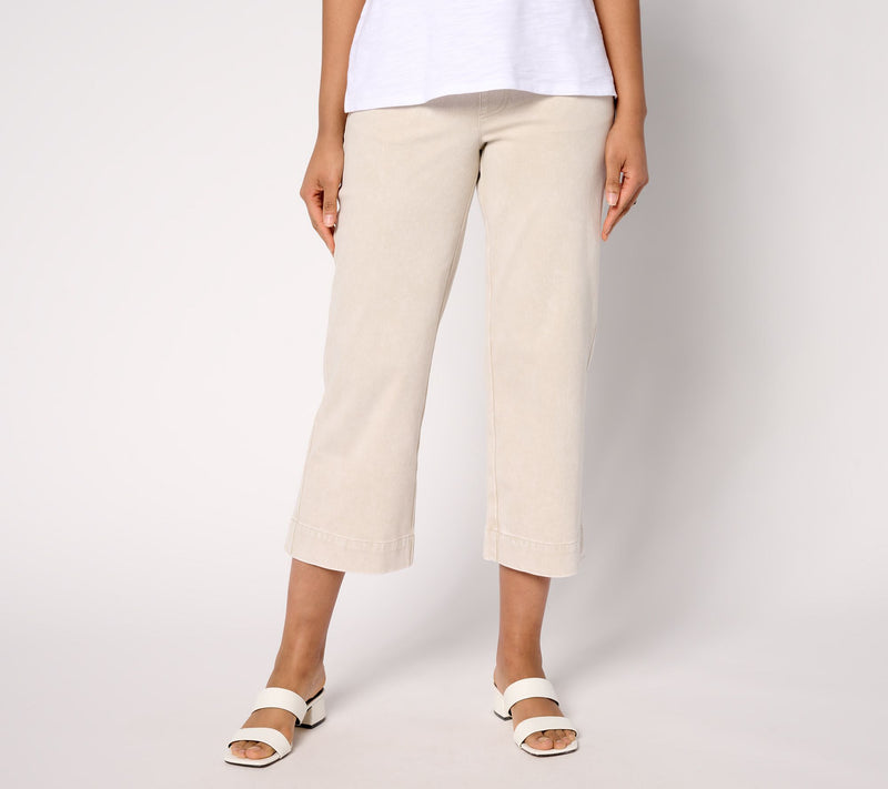 Belle Beach by Kim Gravel Tall Delray Denim Wide Leg Crop Beach Jean — View 12