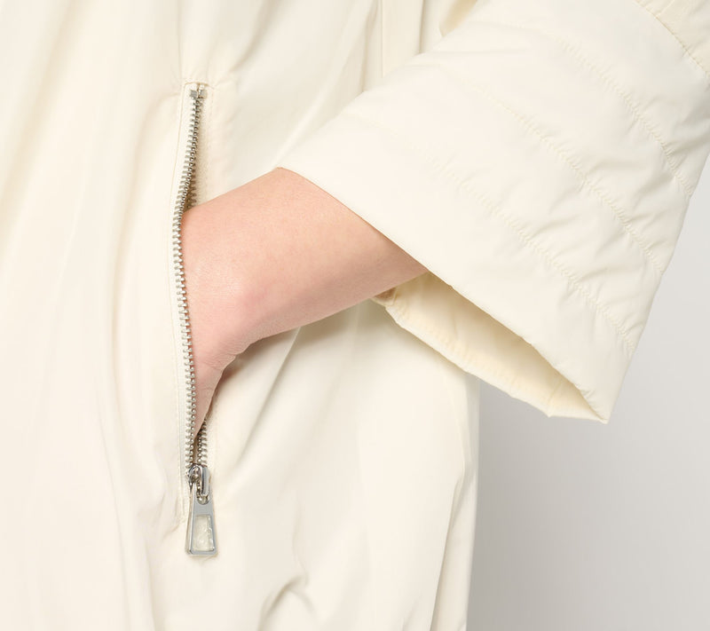 LOGO by Lori Goldstein Regular Long Zip Front Jacket w/ Hood — View 9