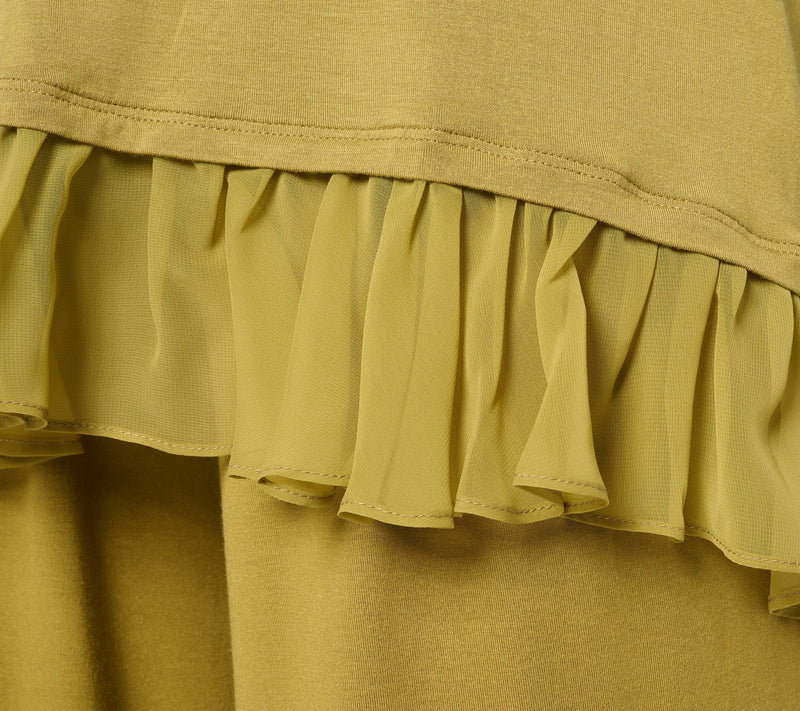 LOGO Layers by Lori Goldstein Knit Tank with Hi-Low Chiffon Hem — View 6