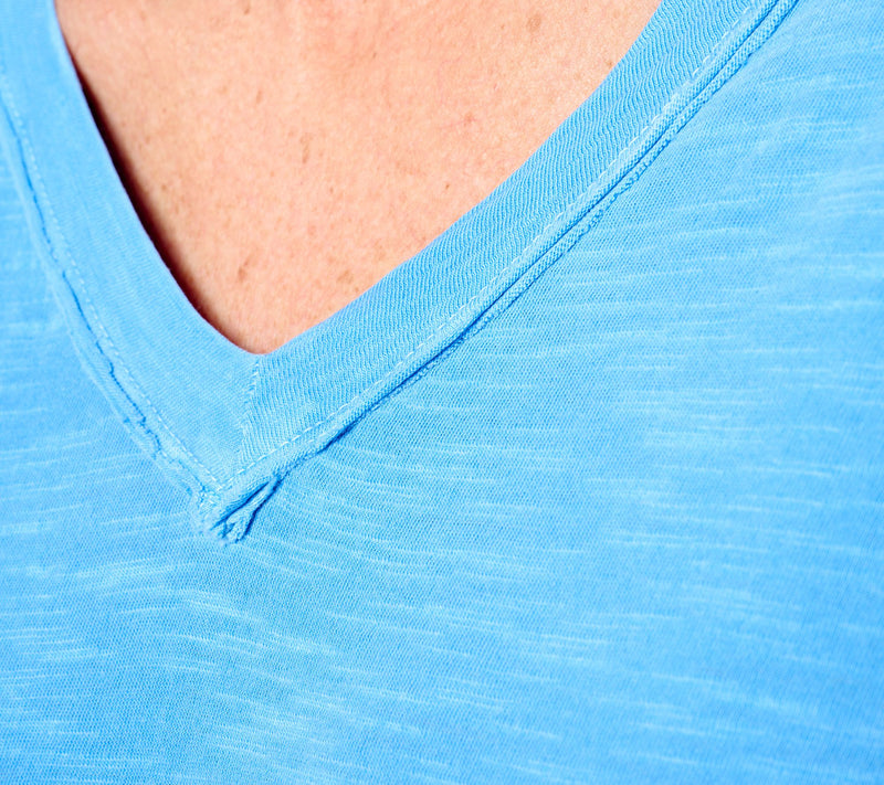 LOGO by Lori Goldstein 100% Cotton Slub V-Neck 3/4 Sleeve Top — View 6