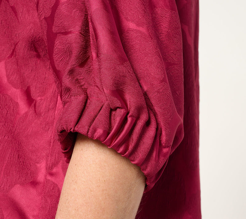 LOGO by Lori Goldstein Jacquard Button Front Shirt — View 6