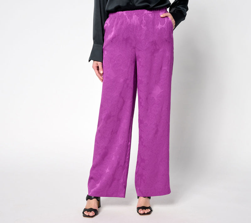 LOGO by Lori Goldstein Regular Full Length Wide-Leg Soft Pants — Main view