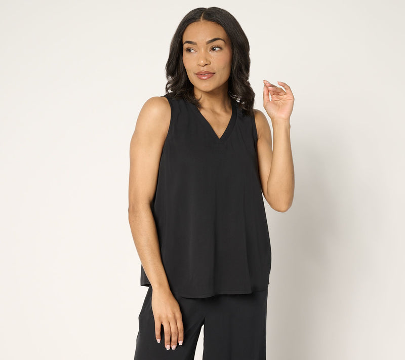 Women with Control Rayon Blend V-Neck Tank Top — View 11