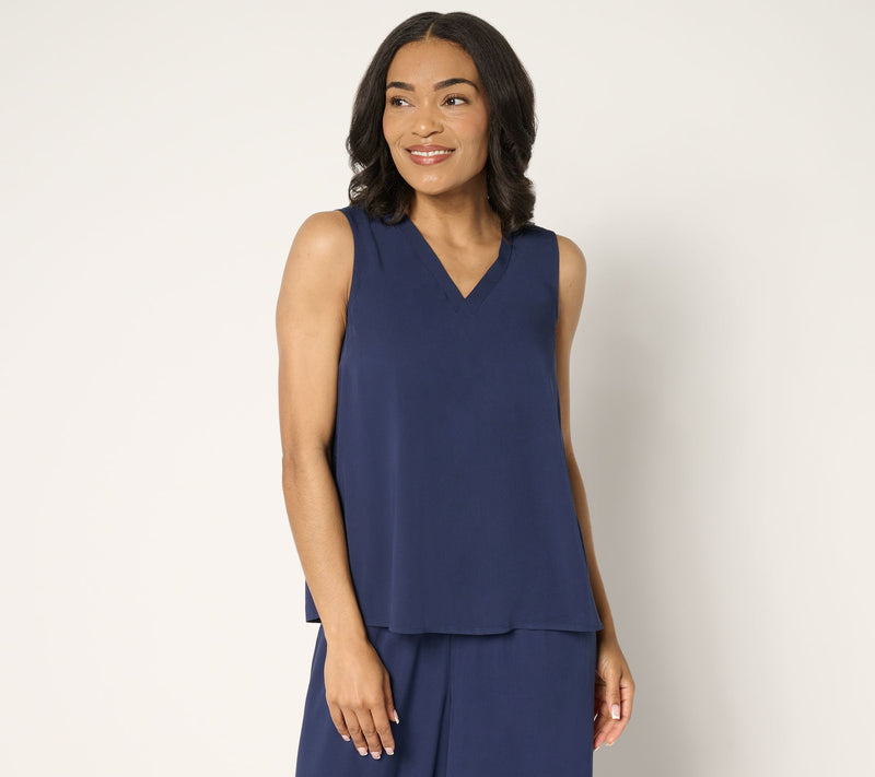 Women with Control Rayon Blend V-Neck Tank Top — View 12