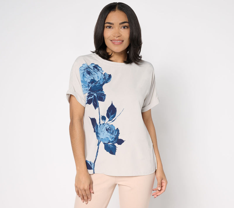 BEAUTIFUL by Lawrence Zarian Floral Printed Dolman Sleeve Top — View 12