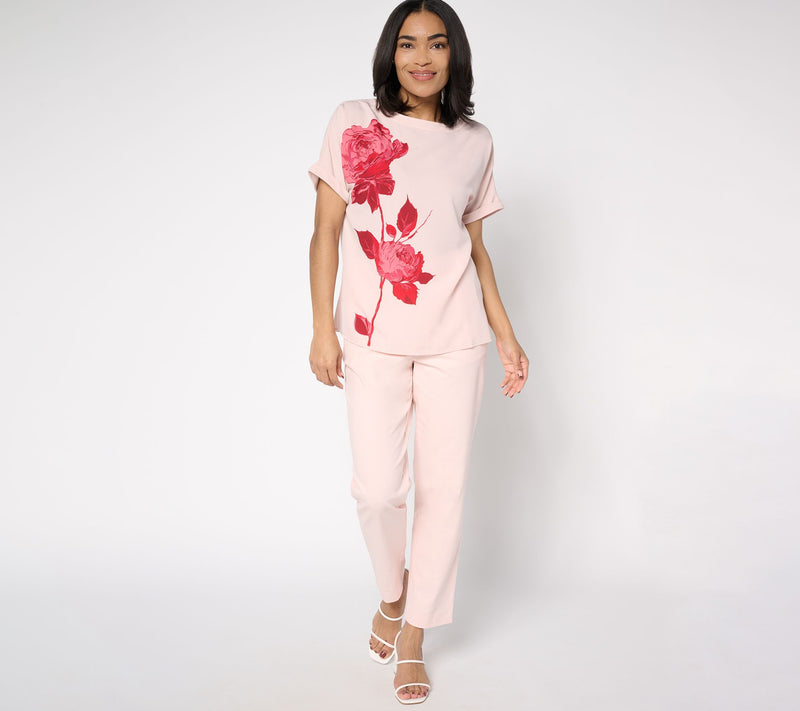 BEAUTIFUL by Lawrence Zarian Floral Printed Dolman Sleeve Top — View 5