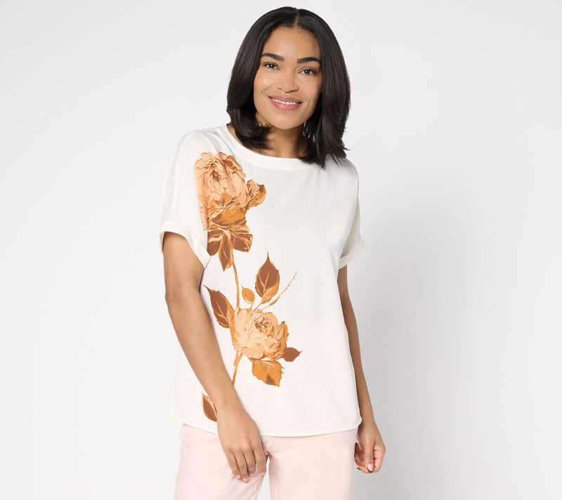 BEAUTIFUL by Lawrence Zarian Floral Printed Dolman Sleeve Top — View 14