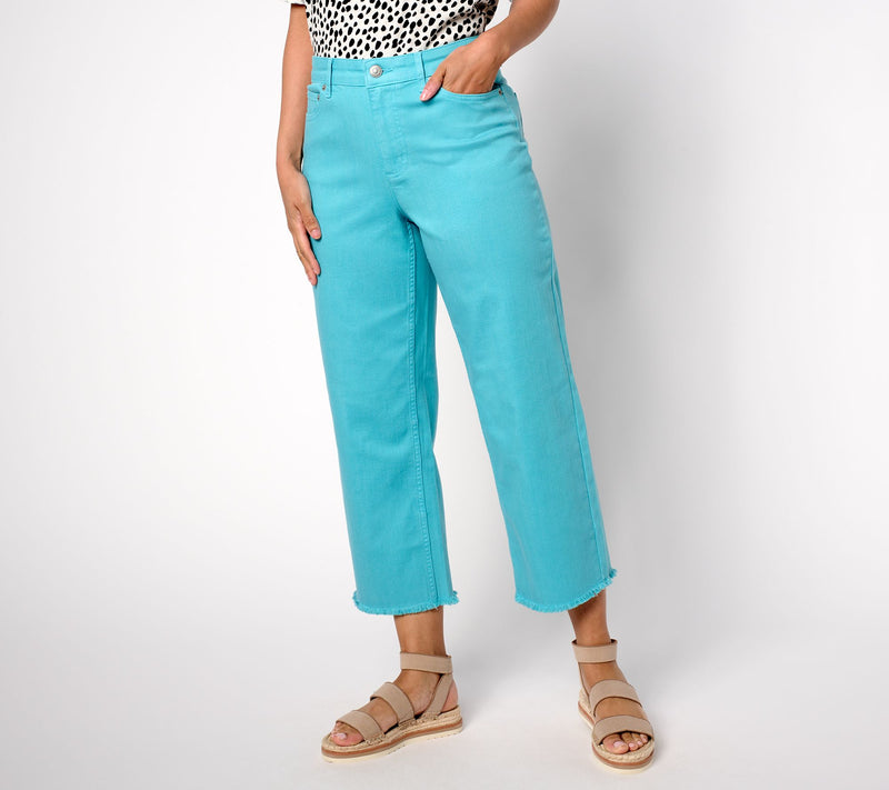 LOGO by Lori Goldstein Regular Wide Leg Crop Jeans — View 13