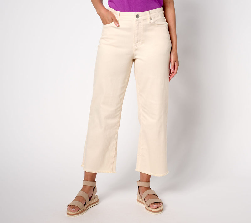 LOGO by Lori Goldstein Regular Wide Leg Crop Jeans — View 15