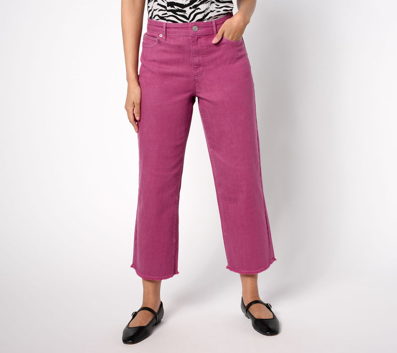 LOGO by Lori Goldstein Regular Wide Leg Crop Jeans — View 16