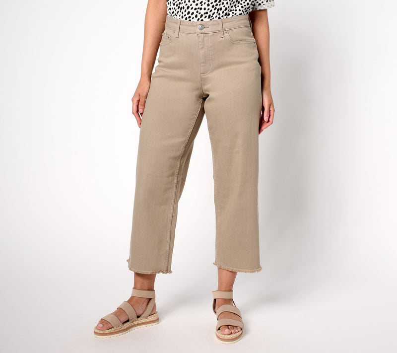 LOGO by Lori Goldstein Petite Wide Leg Crop Jeans — View 12