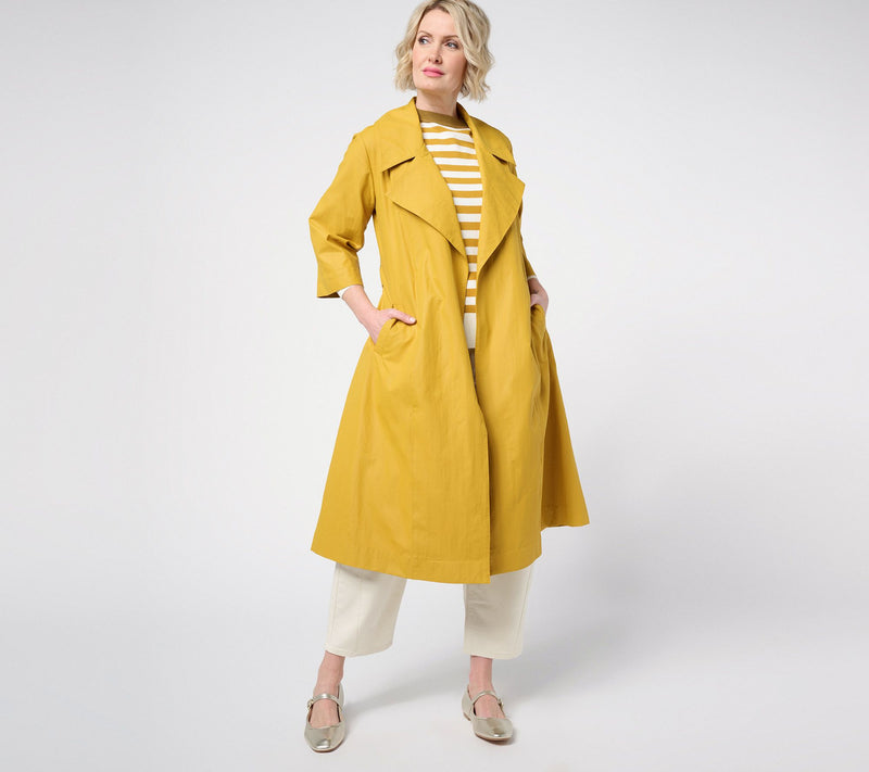 Carla Rockmore Collection Petite Taffetta Trench Coat — View 13