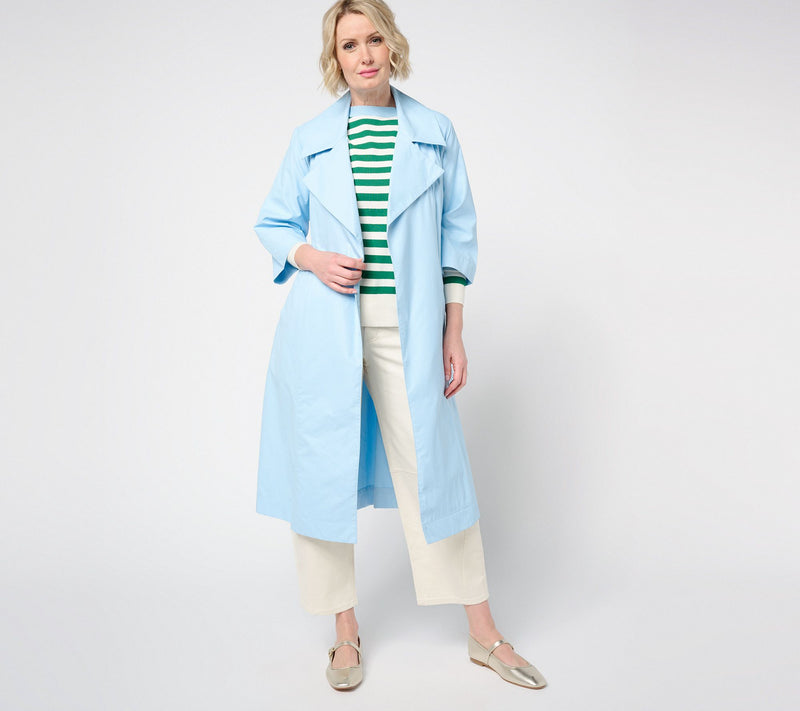 Carla Rockmore Collection Petite Taffetta Trench Coat — View 14