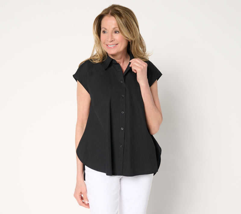 Carla Rockmore Collection 100% Cotton Sleeveless Swing Blouse — View 7