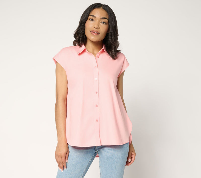 Carla Rockmore Collection 100% Cotton Sleeveless Swing Blouse — View 3