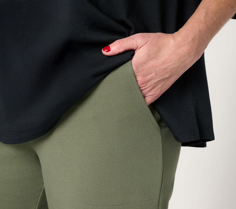 Denim & Co. Petite Duo Stretch Skimmer with Pockets — View 18