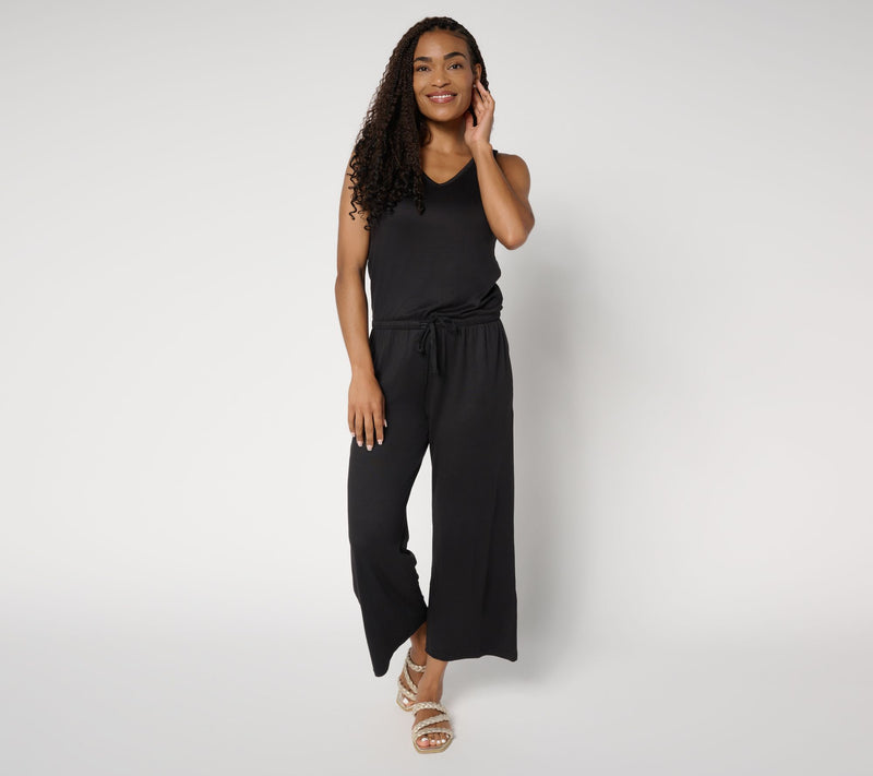 MUK LUKS Regular Cloud Knit Sleeveless Crop Jumpsuit — View 5