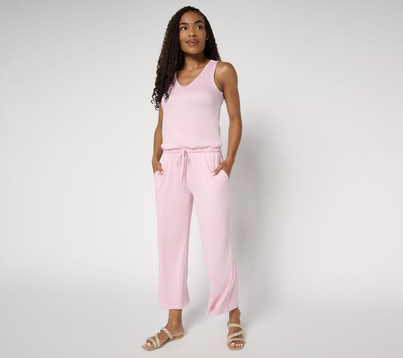 MUK LUKS Tall Cloud Knit Sleeveless Crop Jumpsuit — View 9
