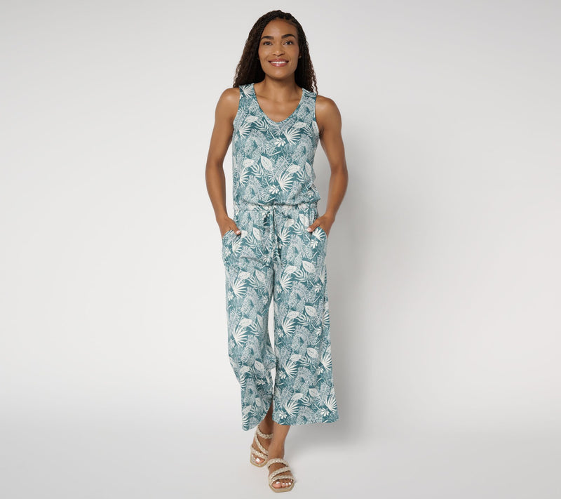 MUK LUKS Tall Cloud Knit Sleeveless Crop Jumpsuit — View 3