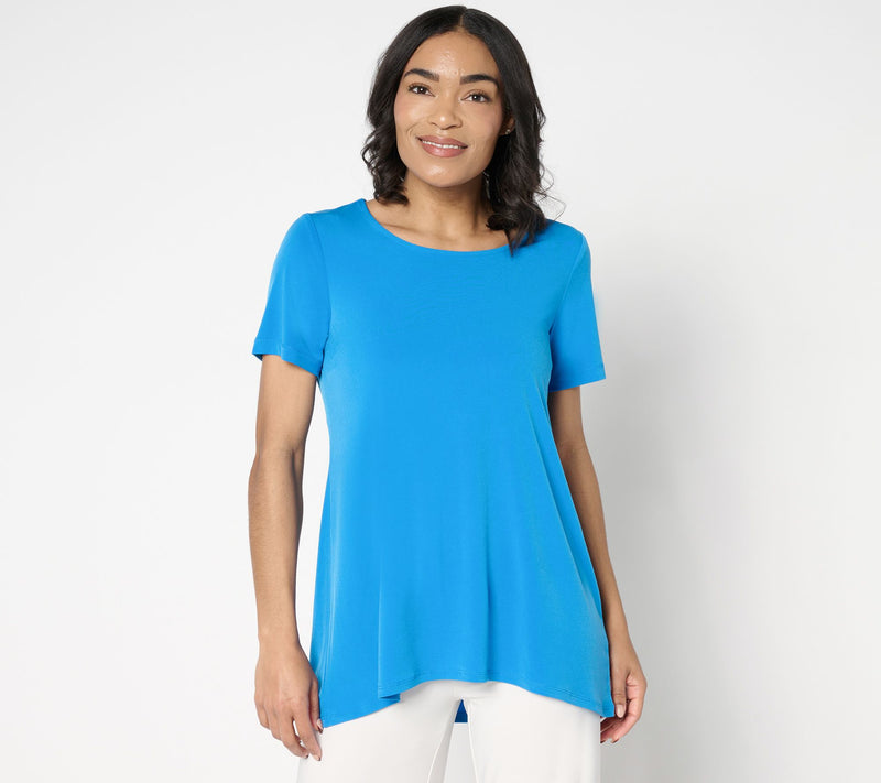 Susan Graver Regular Modern Essentials Liquid Knit A-Line Tunic — Main view