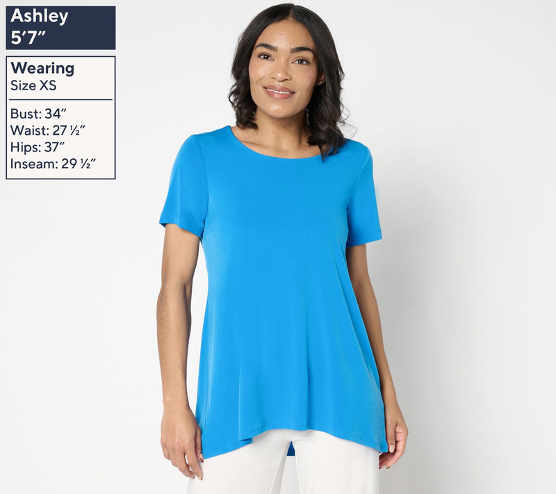 Susan Graver Regular Modern Essentials Liquid Knit A-Line Tunic — View 3