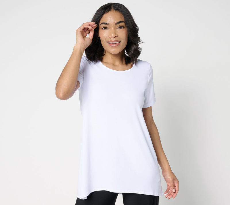 Susan Graver Petite Modern Essentials Liquid Knit A-Line Tunic — View 18