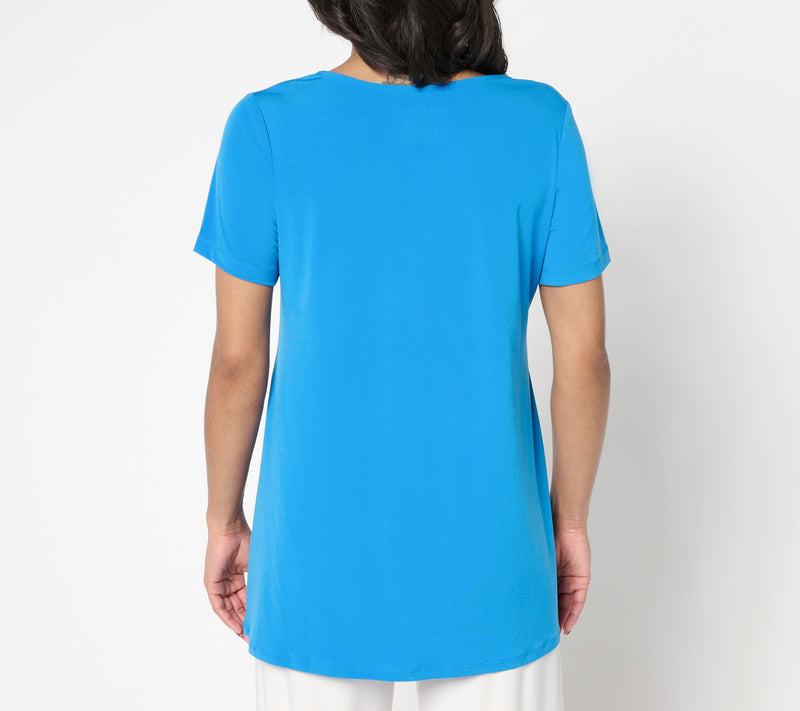 Susan Graver Petite Modern Essentials Liquid Knit A-Line Tunic — View 4