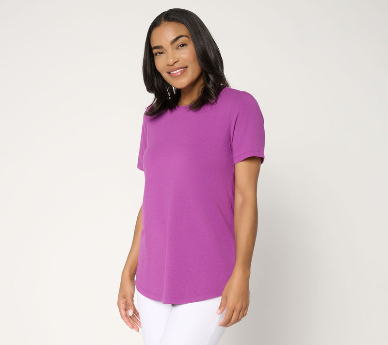 Susan Graver Weekend Essentials Comfy Cotton Crew Neck Top — View 21