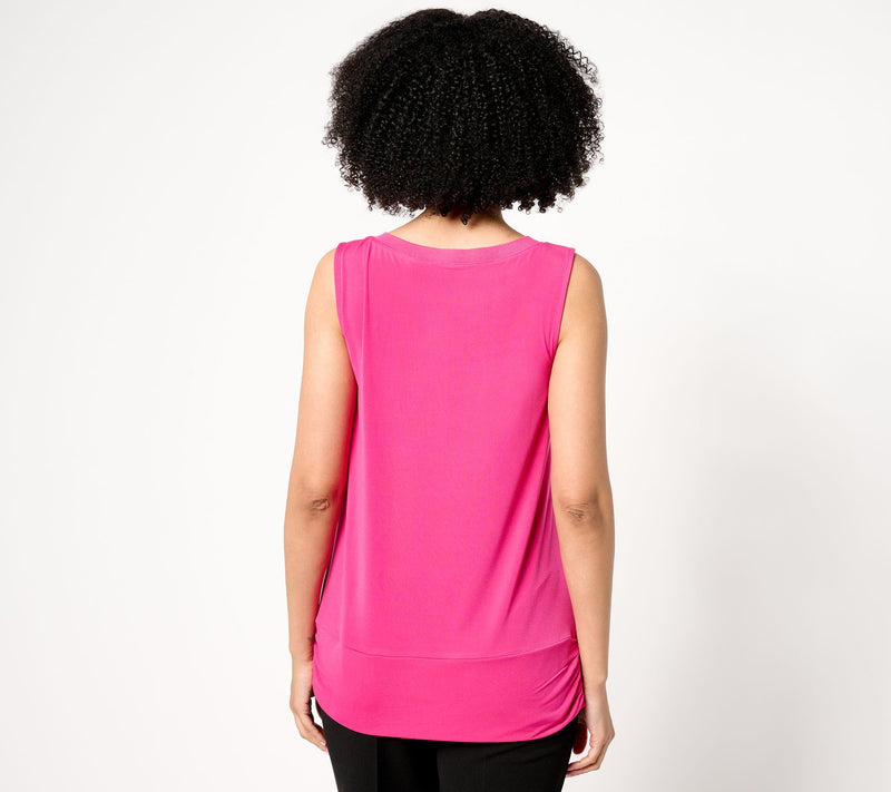 Susan Graver Every Day Liquid Knit Sleeveless Rib Trim Top w/Tie — View 6