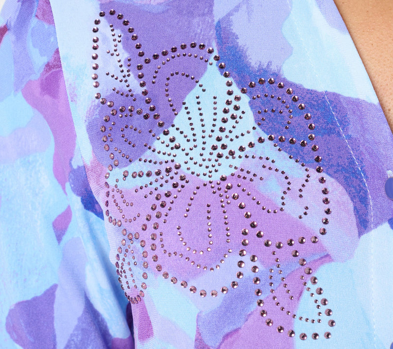 Susan Graver Petite Printed Liquid Knit Tunic w/ Embellishment — View 6