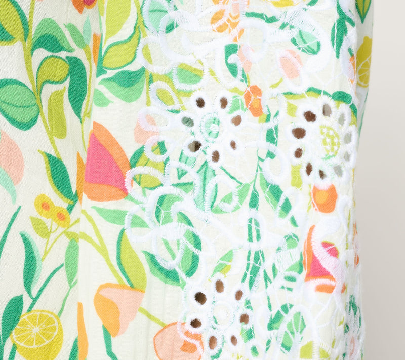 Susan Graver PURE Embroidered Printed Cotton Gauze Blouse — View 8
