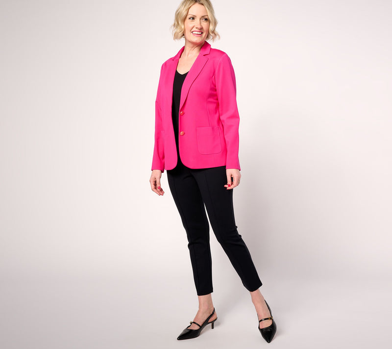 Tailored by Susan Graver Petite Sleek Ponte Blazer — View 11