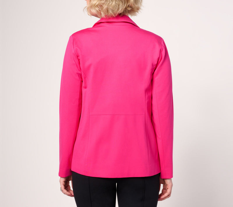 Tailored by Susan Graver Petite Sleek Ponte Blazer — View 10