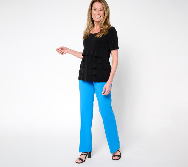 Tailored by Susan Graver Regular Sleek Ponte Boot-Cut Pants — View 5