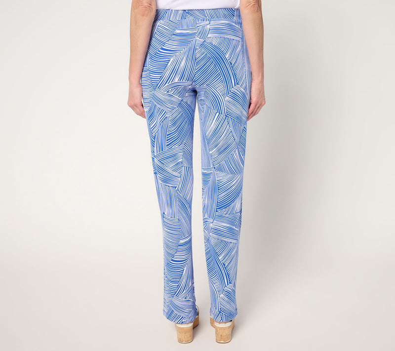 Susan Graver Regular Printed Liquid Knit Sofia Straight Leg Pants — View 12